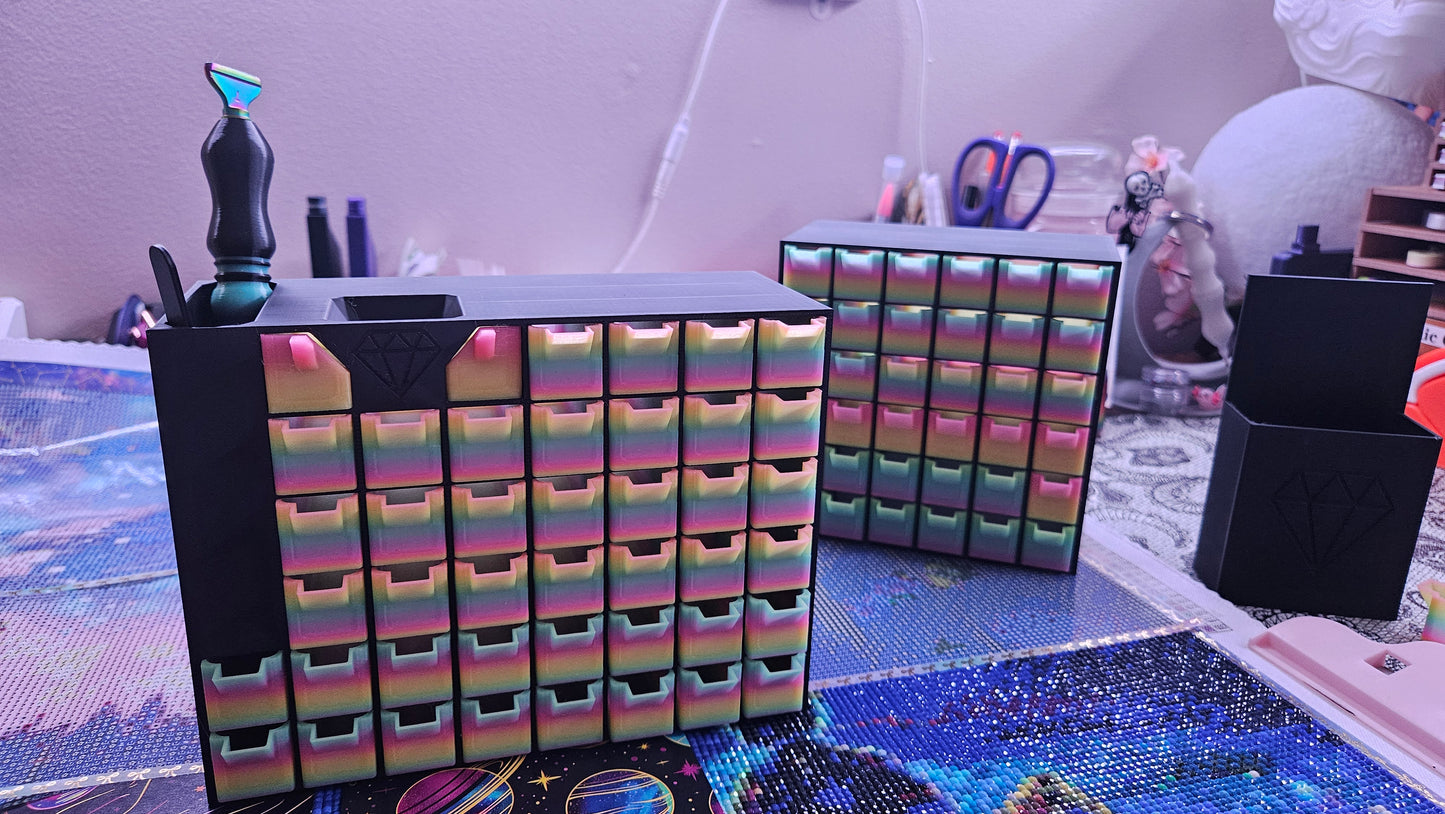 Large Diamond Painting Organizer, Expandable Diamond Art Drill Storage Drawer System, 3D Printed, Custom Made To Order Rhinestone Craft Tool