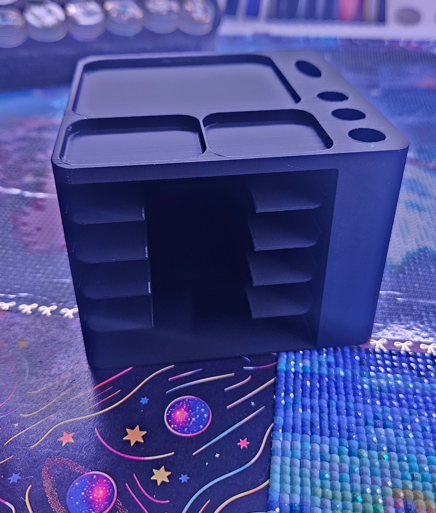 Washi Diamond Art Tray Storage Cube, Compact Tray Storage with Trays, Diamond Painting Confetti Cube for Our Washi Trays