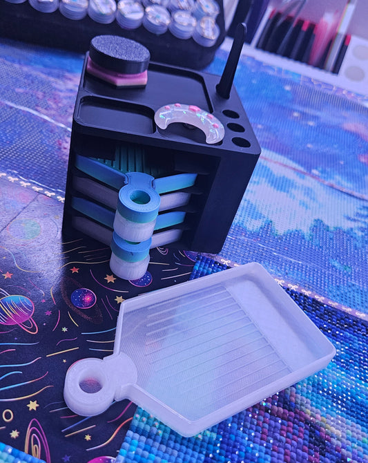 Washi Diamond Art Tray Storage Cube, Compact Tray Storage with Trays, Diamond Painting Confetti Cube for Our Washi Trays