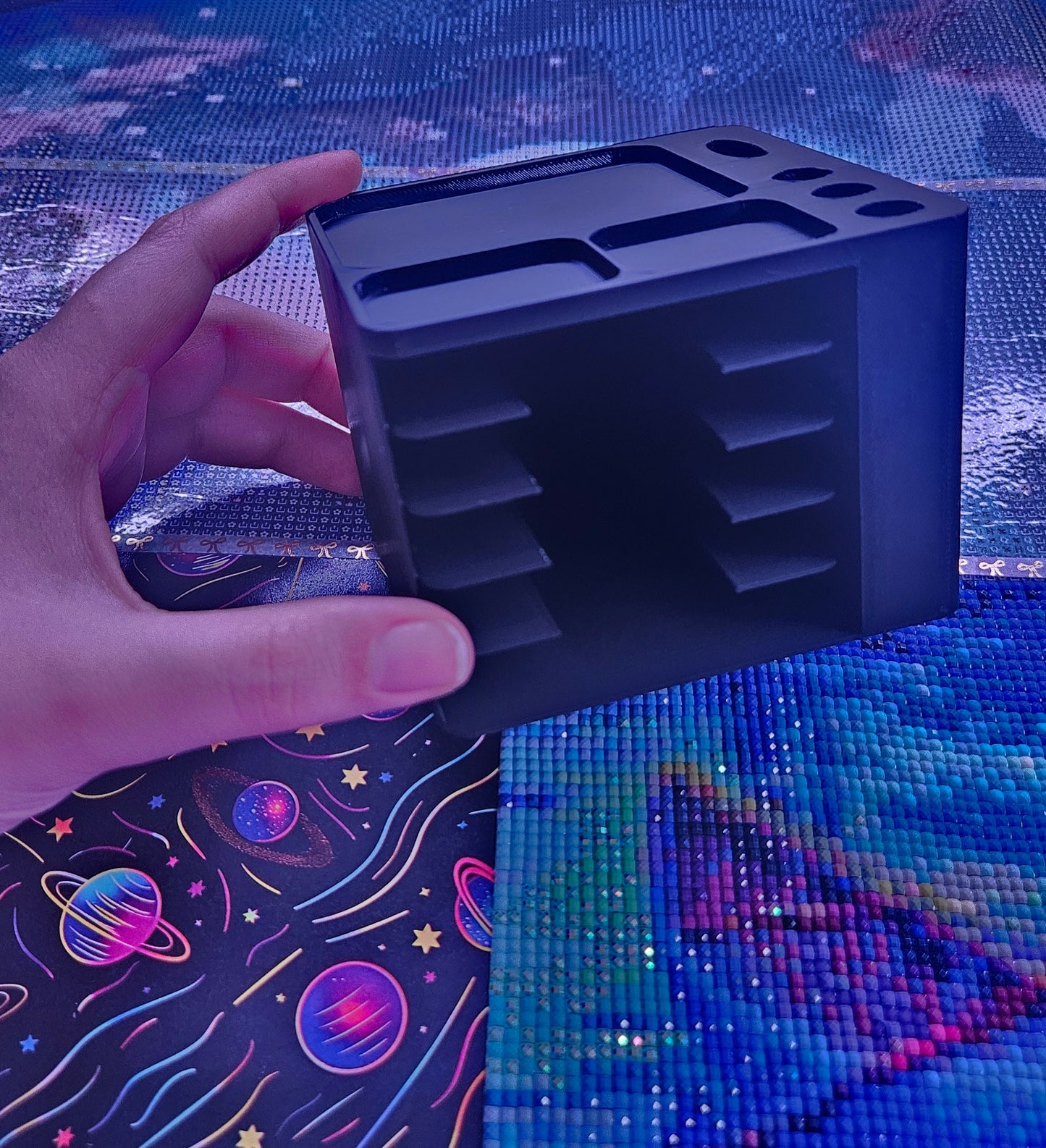 Washi Diamond Art Tray Storage Cube, Compact Tray Storage with Trays, Diamond Painting Confetti Cube for Our Washi Trays