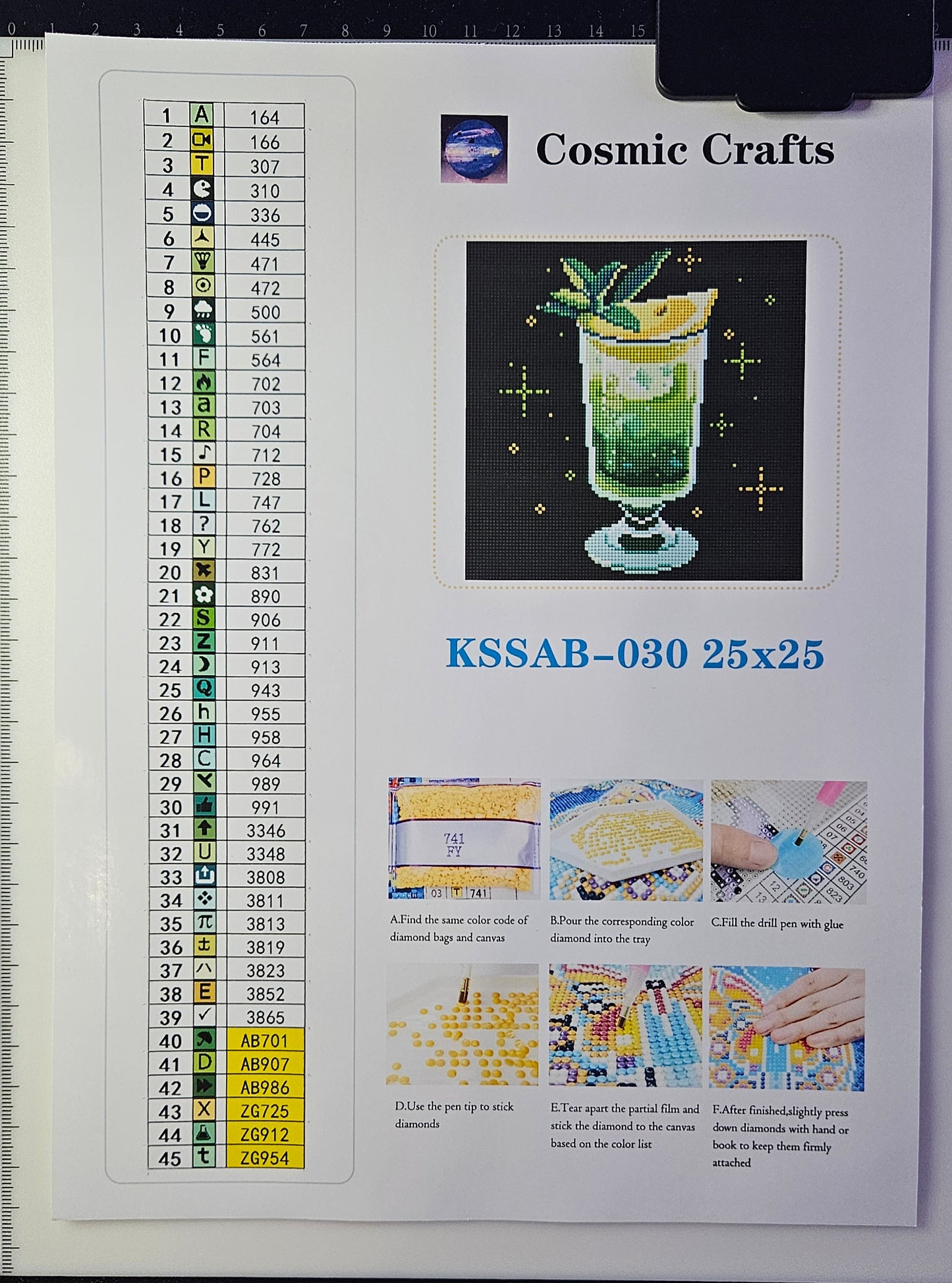Lemon Limeade Elixir – Mini Diamond Painting Kit, Full Square Drill with AB & Fairy Dust Enhancements