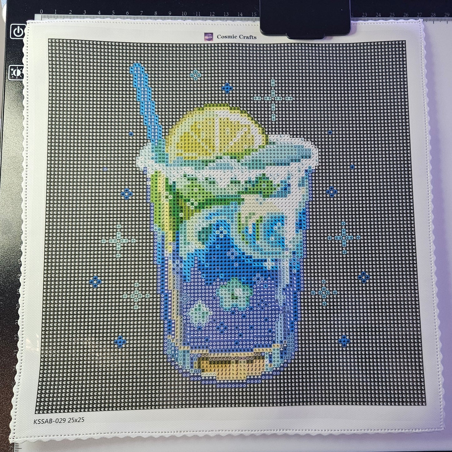 Ocean Bloom Elixir – Mini Diamond Painting Kit, Full Square Drill with AB & Fairy Dust Enhancements