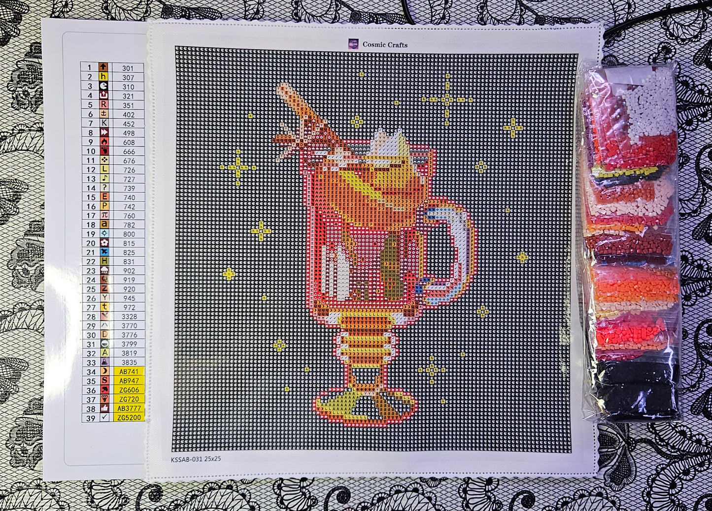 Autumn Spice Elixir – Mini Diamond Painting Kit, Full Square Drill with AB & Fairy Dust Enhancements