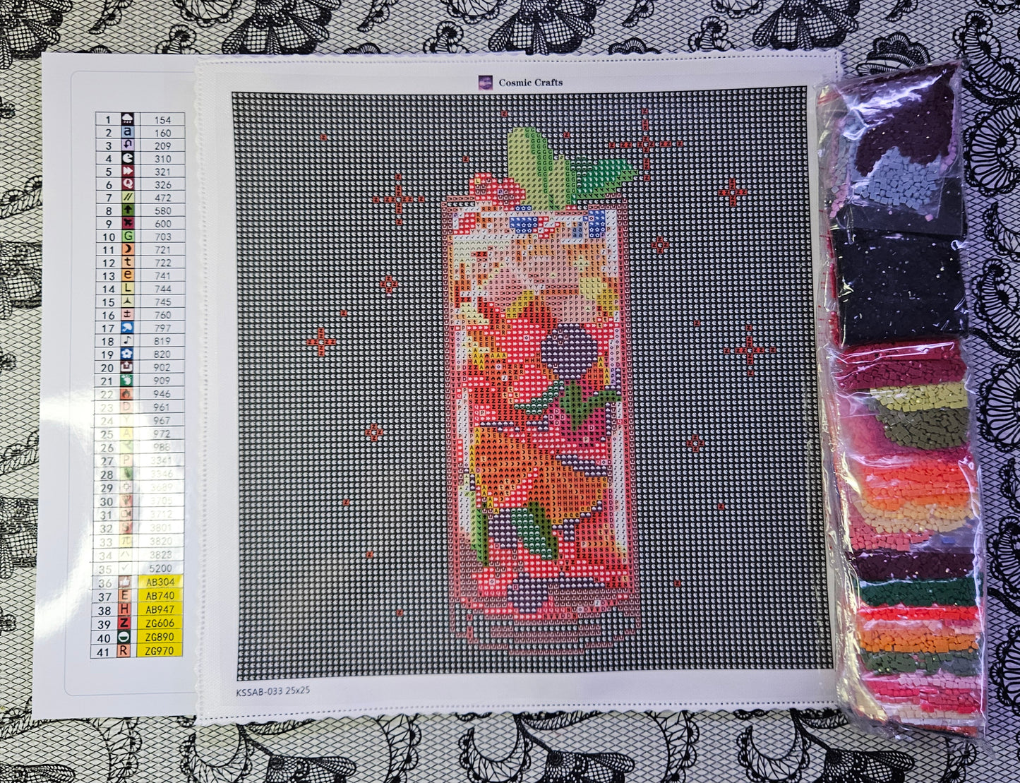 Sunset Punch Elixir – Mini Diamond Painting Kit, Full Square Drill with AB & Fairy Dust Enhancements