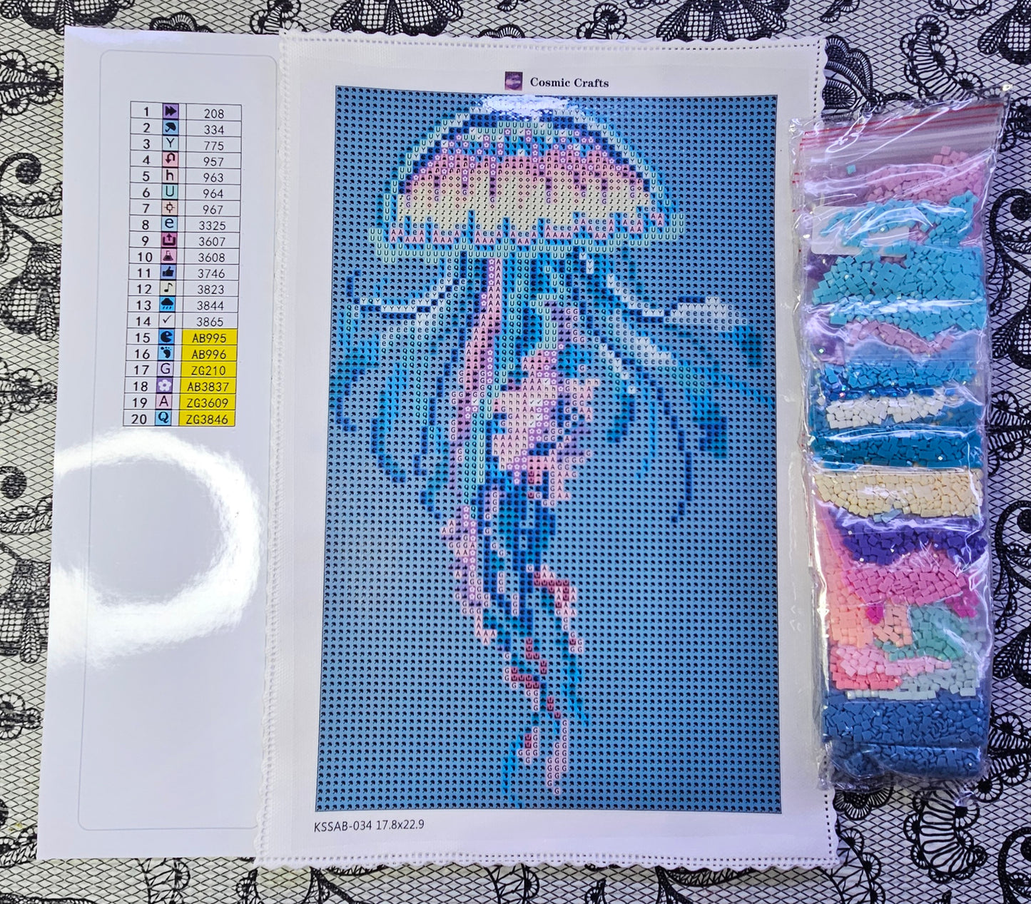 Rainbow Jellyfish Mini Diamond Painting Canvas – Full Square Drill with AB & Fairy Dust