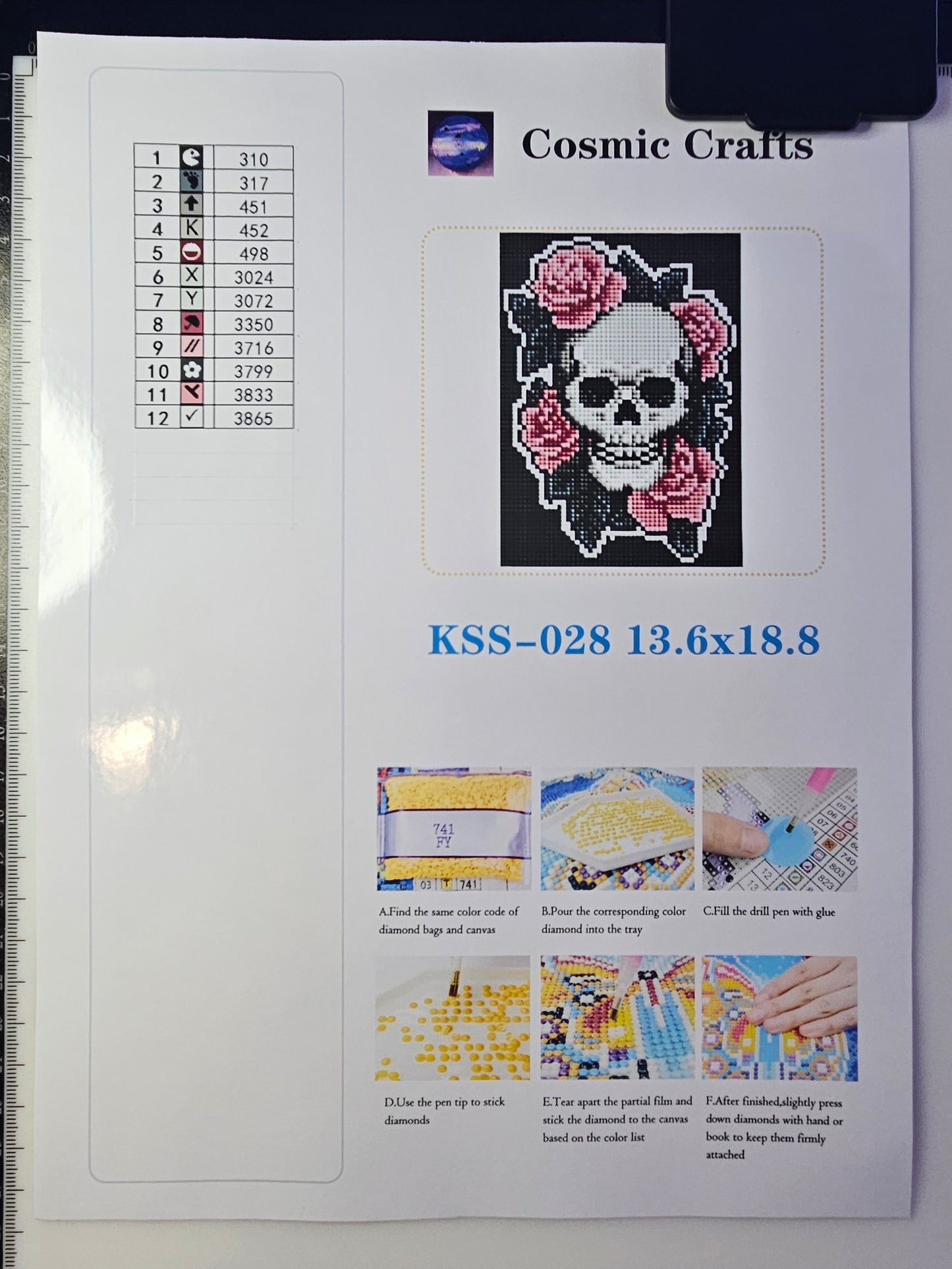 Rosy Requiem – Mini Diamond Painting Kit, Full Square Drill