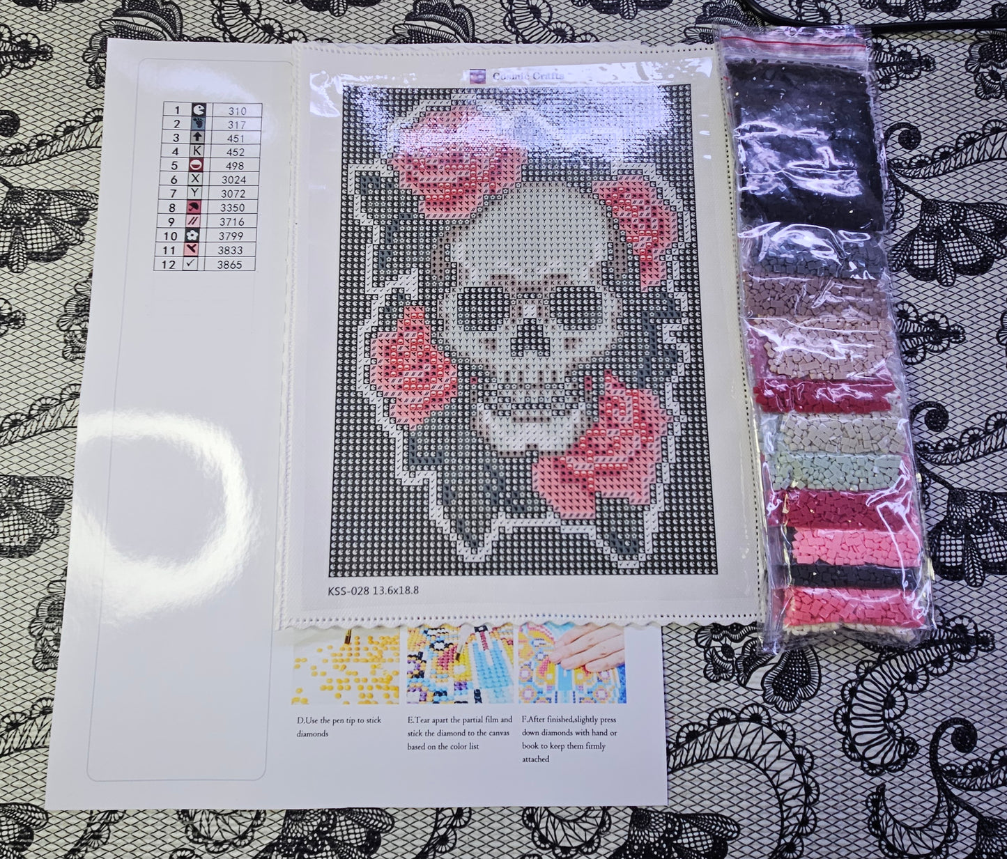 Rosy Requiem – Mini Diamond Painting Kit, Full Square Drill
