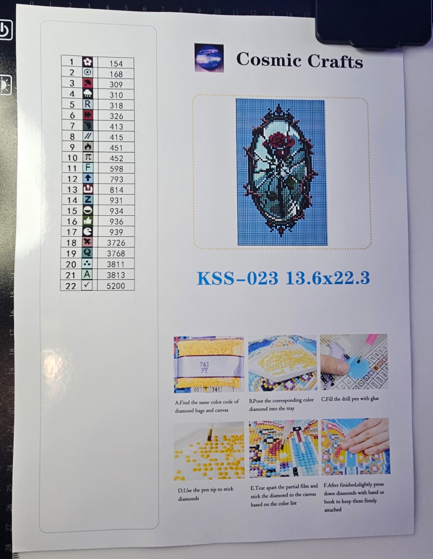Shattered Beauty – Mini Diamond Painting Kit, Full Square Drill