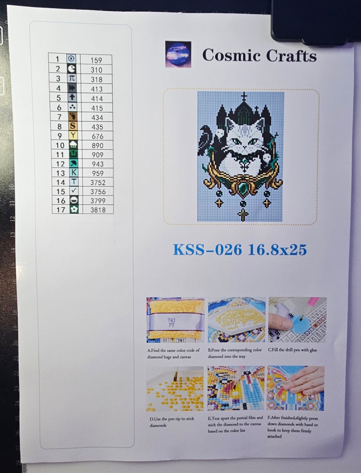 The Gilded Familiar – Mini Diamond Painting Kit, Full Square Drill