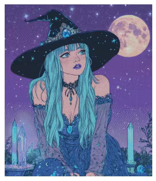 Moonlight Incantations 60x70cm Diamond Art Kit, High Quality Diamond Painting Kit with Enhancements