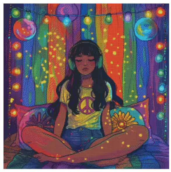 Meditate & Reflect 60x60cm Diamond Art Kit, High Quality Diamond Painting Kit with Enhancements