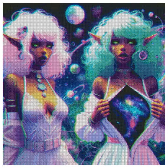 Nebula Twins 70x70cm Diamond Art Kit, High Quality Diamond Painting Kit with Enhancements