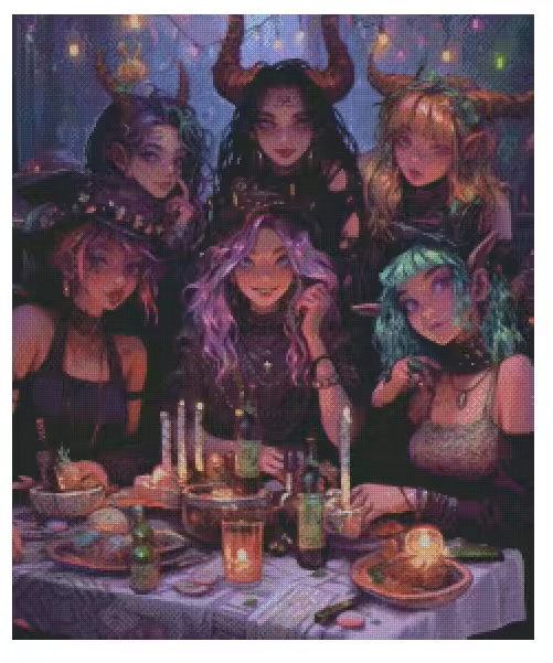 Fantasy Feast 60x72cm Diamond Art Kit, High Quality Diamond Painting Kit with Enhancements