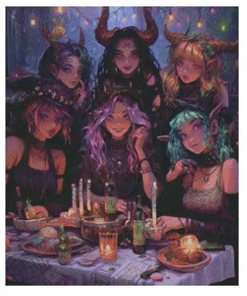 Fantasy Feast 60x72cm Diamond Art Kit, High Quality Diamond Painting Kit with Enhancements Cosmic Crafts