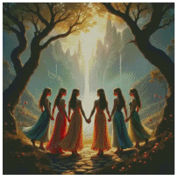 The Circle 60x60cm Diamond Art Kit, High Quality Diamond Painting Kit with Enhancements Cosmic Crafts