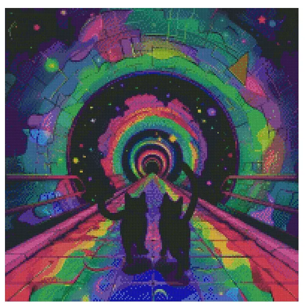 Stargate Kitties 50x50cm Diamond Art Kit, High Quality Diamond Painting Kit with Enhancements Cosmic Crafts