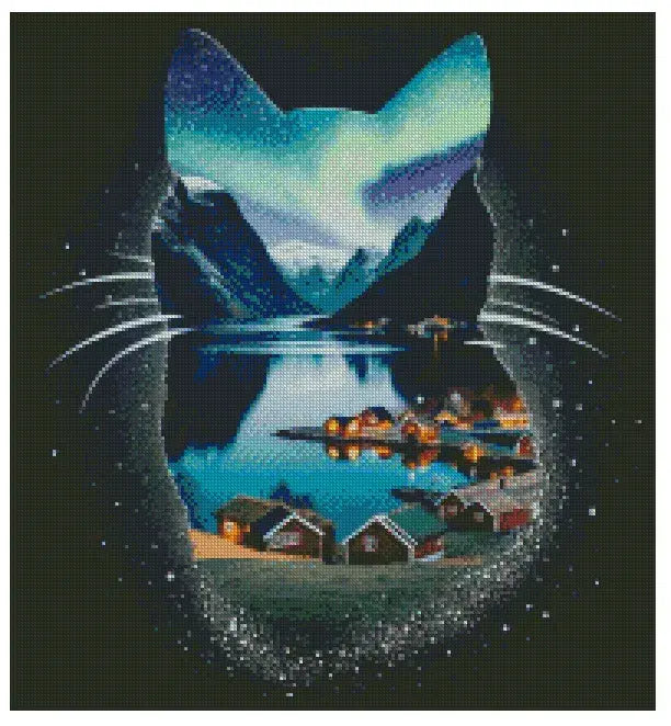 Norway Kitty 50x54cm Diamond Art Kit, High Quality Diamond Painting Kit with Enhancements Cosmic Crafts