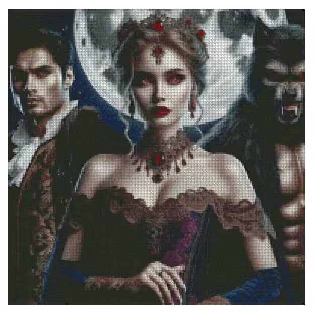 Wolf Princess 50x50cm Diamond Art Kit, High Quality Diamond Painting Kit with Enhancements