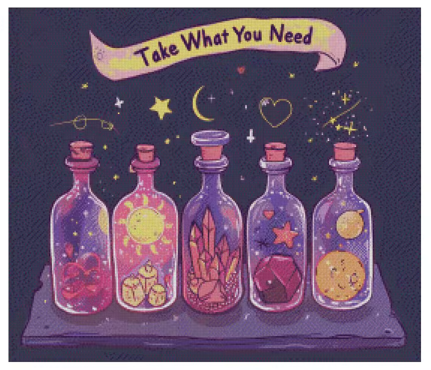 Take What You Need 70x60cm Diamond Art Kit, High Quality Diamond Painting Kit with Enhancements