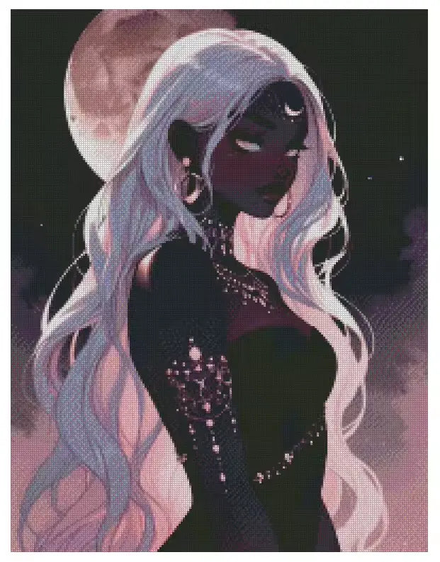 Beloved By The Moon 50x65cm Diamond Art Kit, High Quality Diamond Painting Kit with Enhancements Cosmic Crafts