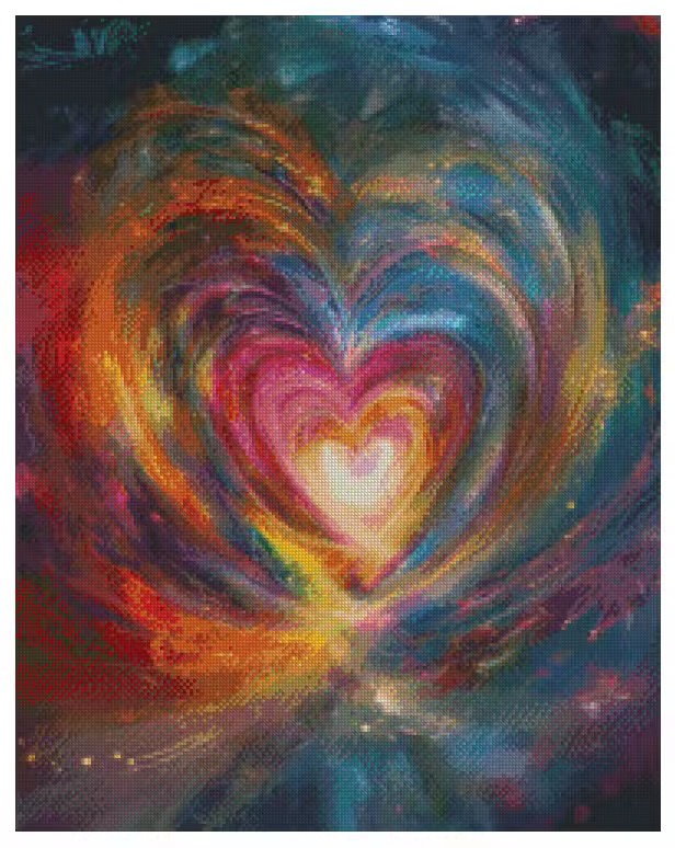 Cosmic Love 50x63cm Diamond Art Kit, High Quality Diamond Painting Kit with Enhancements