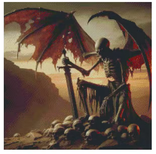 Hell's Soldier 50x50cm Diamond Art Kit, High Quality Diamond Painting Kit with Enhancements