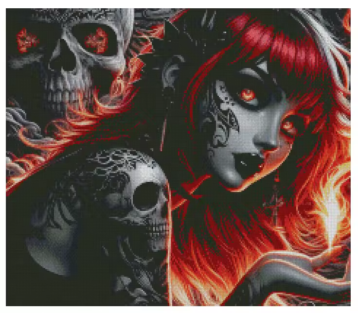 Fire Child 60x52cm Diamond Art Kit, High Quality Diamond Painting Kit with Enhancements