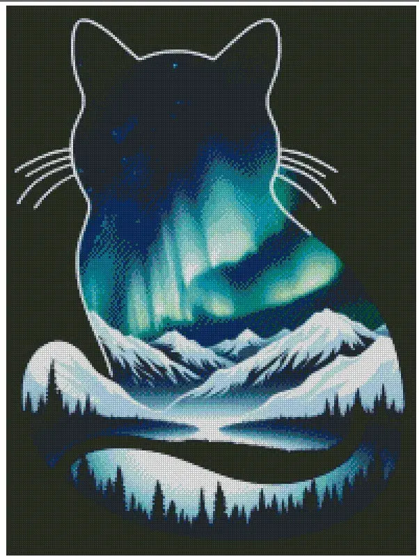 Alaska Kitty 50x67cm Diamond Art Kit, High Quality Diamond Painting Kit with Enhancements Cosmic Crafts