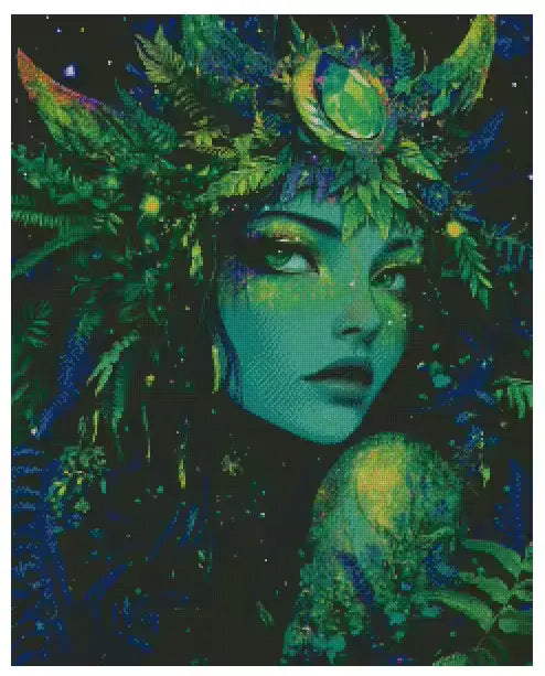 Green Goddess 60x75cm Diamond Art Kit, High Quality Diamond Painting Kit with Enhancements Cosmic Crafts