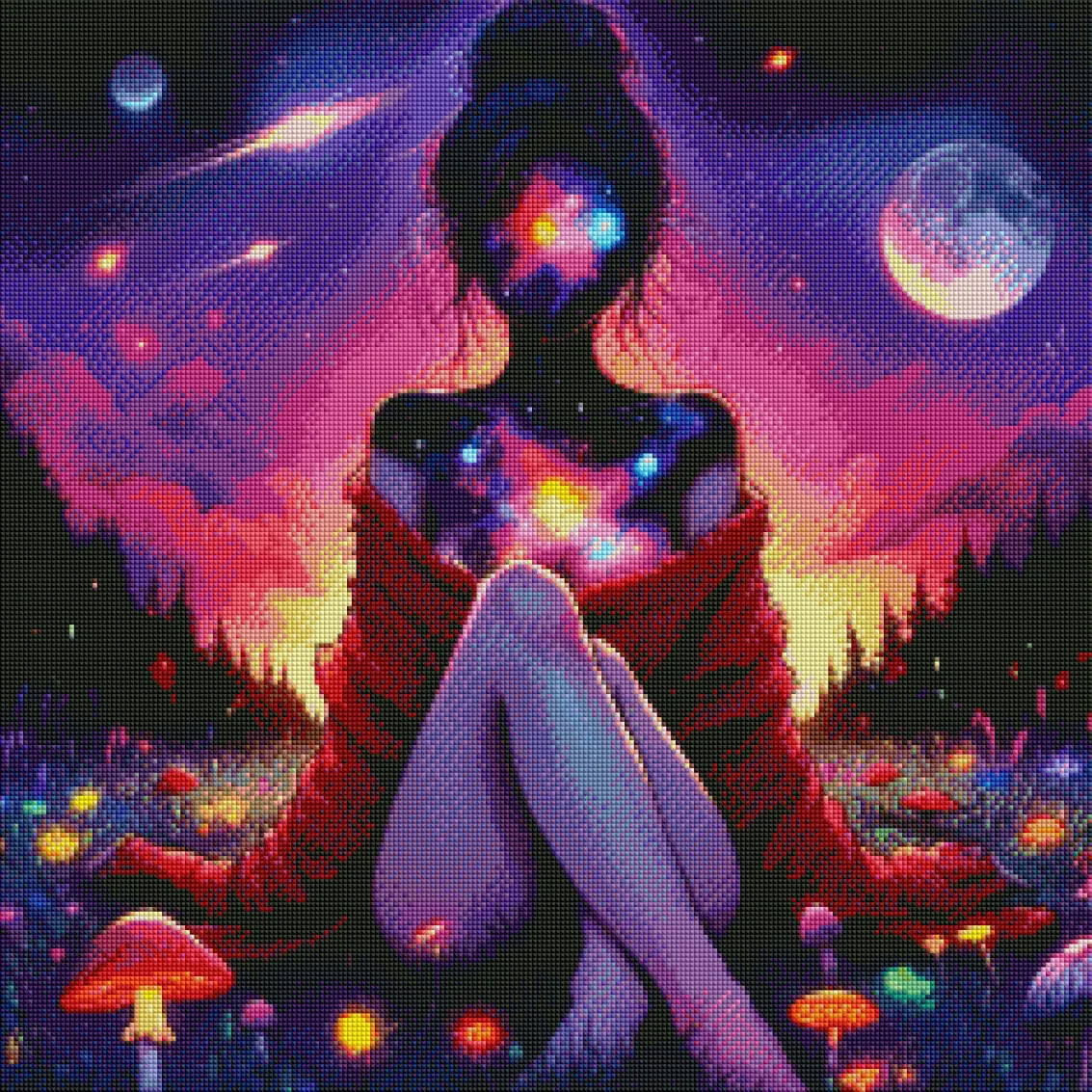 Cosmic Thoughts 60x60cm Diamond Art Kit, High Quality Diamond Painting Kit with Enhancements