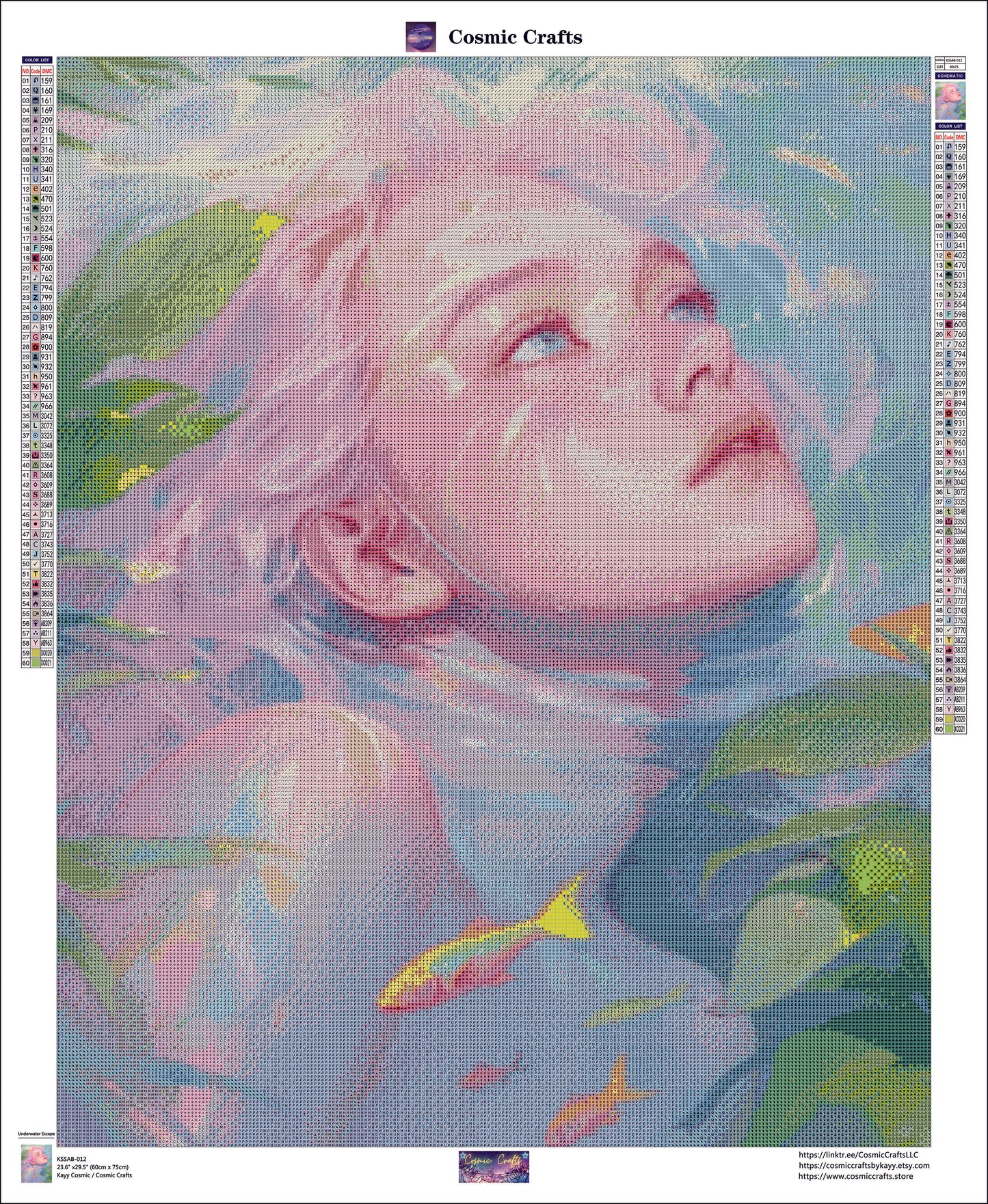 Underwater Escape 60x75cm Diamond Art Kit, High Quality Diamond Painting Kit with Enhancements