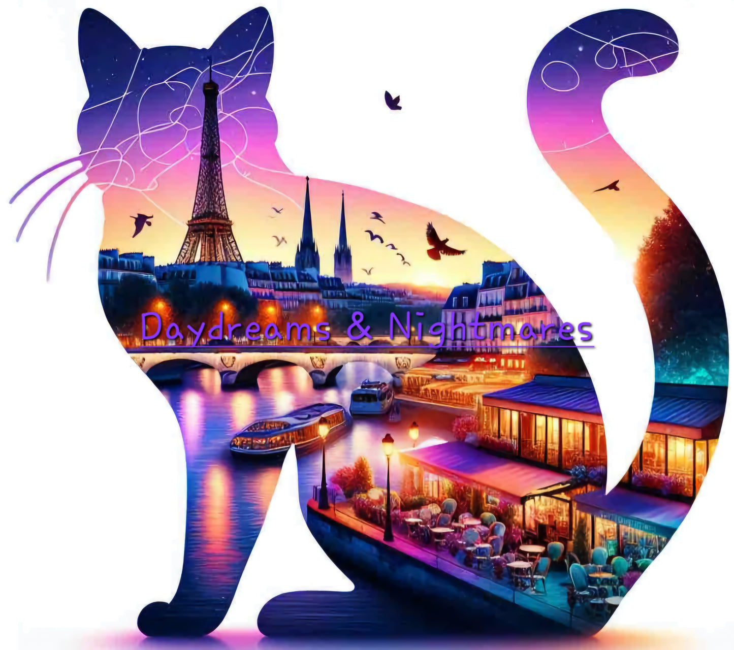 Paris Kitty 50x50cm Diamond Art Kit, High Quality Diamond Painting Kit with Enhancements
