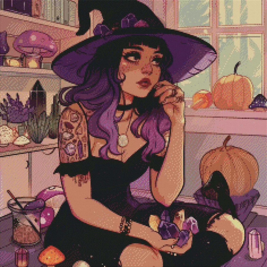 Spell Time Reflection 60x60cm Diamond Art Kit, High Quality Diamond Painting Kit With Enhancements