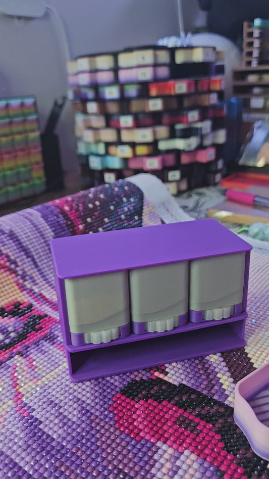 3-Color Diamond Drill Dispenser – 3D Printed Organizer for Diamond Painting Enhancements & Small Projects