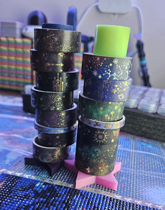 Cosmic Star Base Washi Tape Holder, 3D Printed Craft Tape Storage Stand, Diamond Painting Washi Tape Organizer, Made To Order & Lightweight