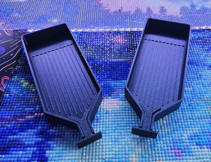 Long Diamond Painting Trays with Stopper, Sets of 2 or 4, Built in Shelf, Diamond Art Accessory, Simple Rhinestone Boats, Made to Order Cosmic Crafts