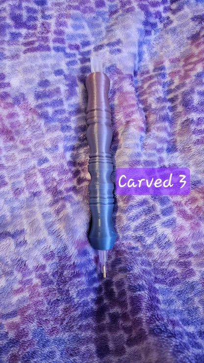 3D Printed Diamond Painting Pen, Carved 3 Wood Style, E-Painter Version Available, Lightweight Diamond Art Pen, Comfortable and Colorful Diamond Dot Tool, Drill Pen Cosmic Crafts