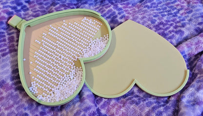 Heart Shaped Diamond Art Tray with Washi Feature with Sliding Lid and Stopper, Diamond Painting Accessory, Diamond Dot Tool, Craft Supply Cosmic Crafts