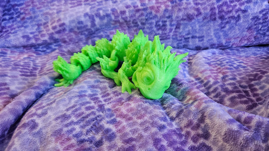 Baby Forest Dragon Flexi, Adorable Articulated 3D Printed Fidget, Fully Articulated, Dragon Lover Gift, Novelty Baby Dragon Toy, Fun Flexi