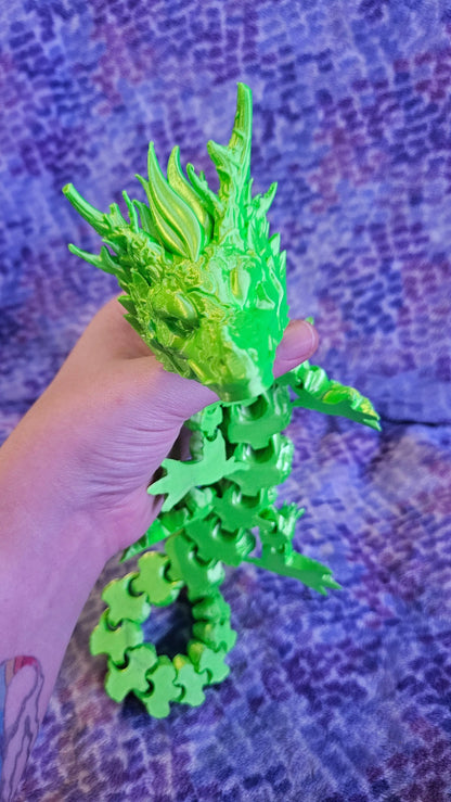 Forest Dragon Fidget Toy, 3D Printed Articulated Flexi Dragon, Full Size Mama Dragon, Dragon Lover Gift, Fantasy Themed Toy, Desk Accessory Cosmic Crafts