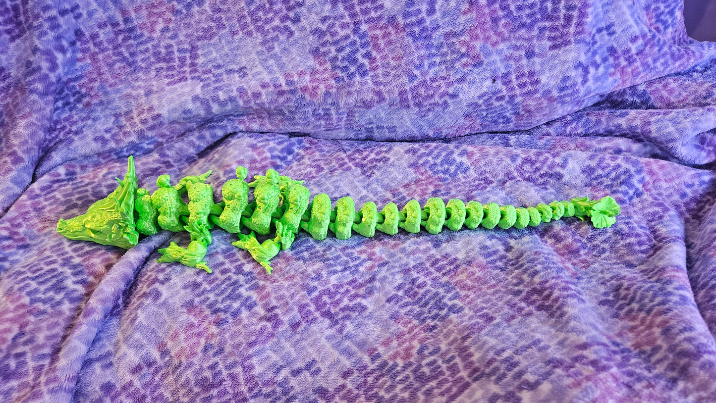 Forest Dragon Fidget Toy, 3D Printed Articulated Flexi Dragon, Full Size Mama Dragon, Dragon Lover Gift, Fantasy Themed Toy, Desk Accessory