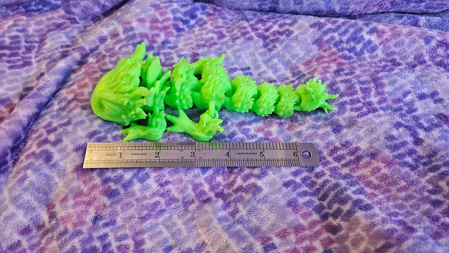 Baby Forest Dragon Flexi, Adorable Articulated 3D Printed Fidget, Fully Articulated, Dragon Lover Gift, Novelty Baby Dragon Toy, Fun Flexi