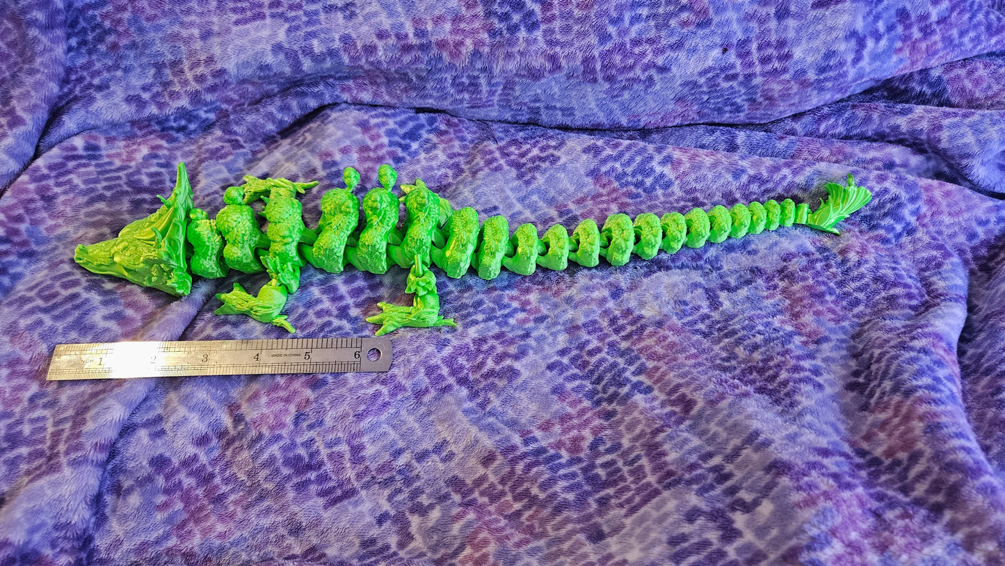 Forest Dragon Fidget Toy, 3D Printed Articulated Flexi Dragon, Full Size Mama Dragon, Dragon Lover Gift, Fantasy Themed Toy, Desk Accessory