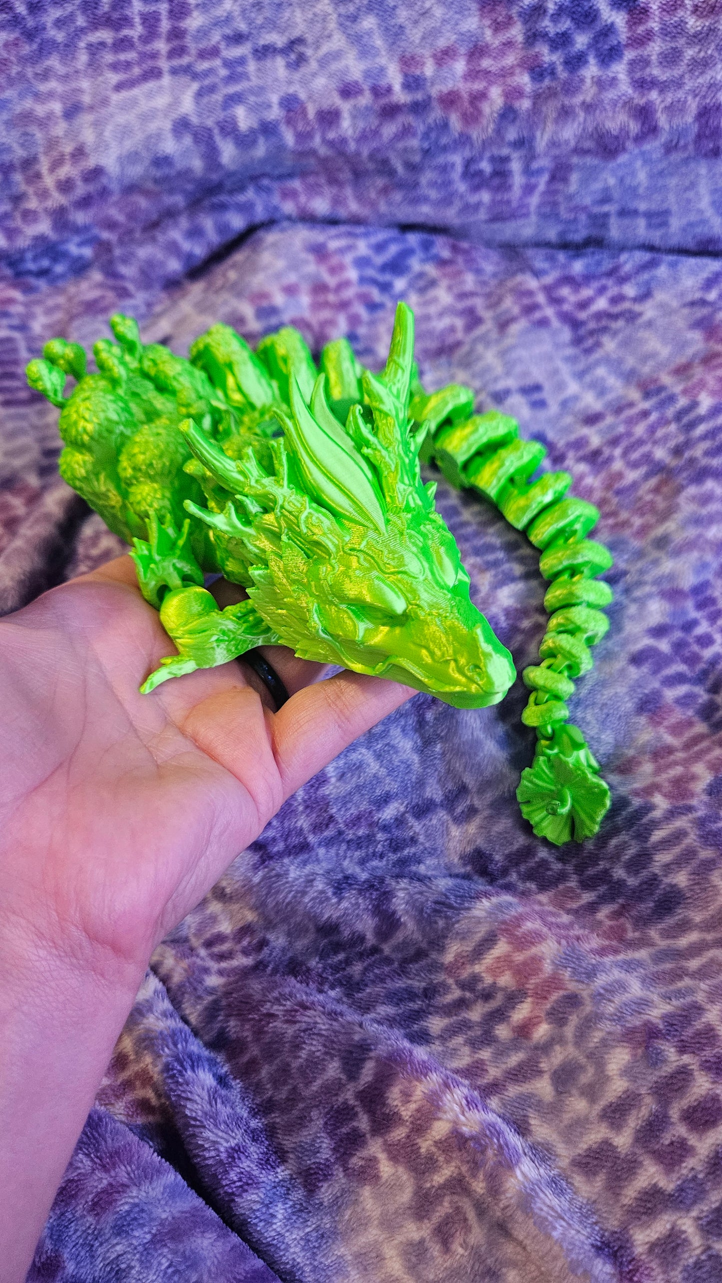 Forest Dragon Fidget Toy, 3D Printed Articulated Flexi Dragon, Full Size Mama Dragon, Dragon Lover Gift, Fantasy Themed Toy, Desk Accessory
