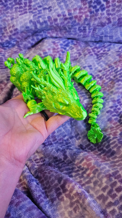 Forest Dragon Fidget Toy, 3D Printed Articulated Flexi Dragon, Full Size Mama Dragon, Dragon Lover Gift, Fantasy Themed Toy, Desk Accessory Cosmic Crafts