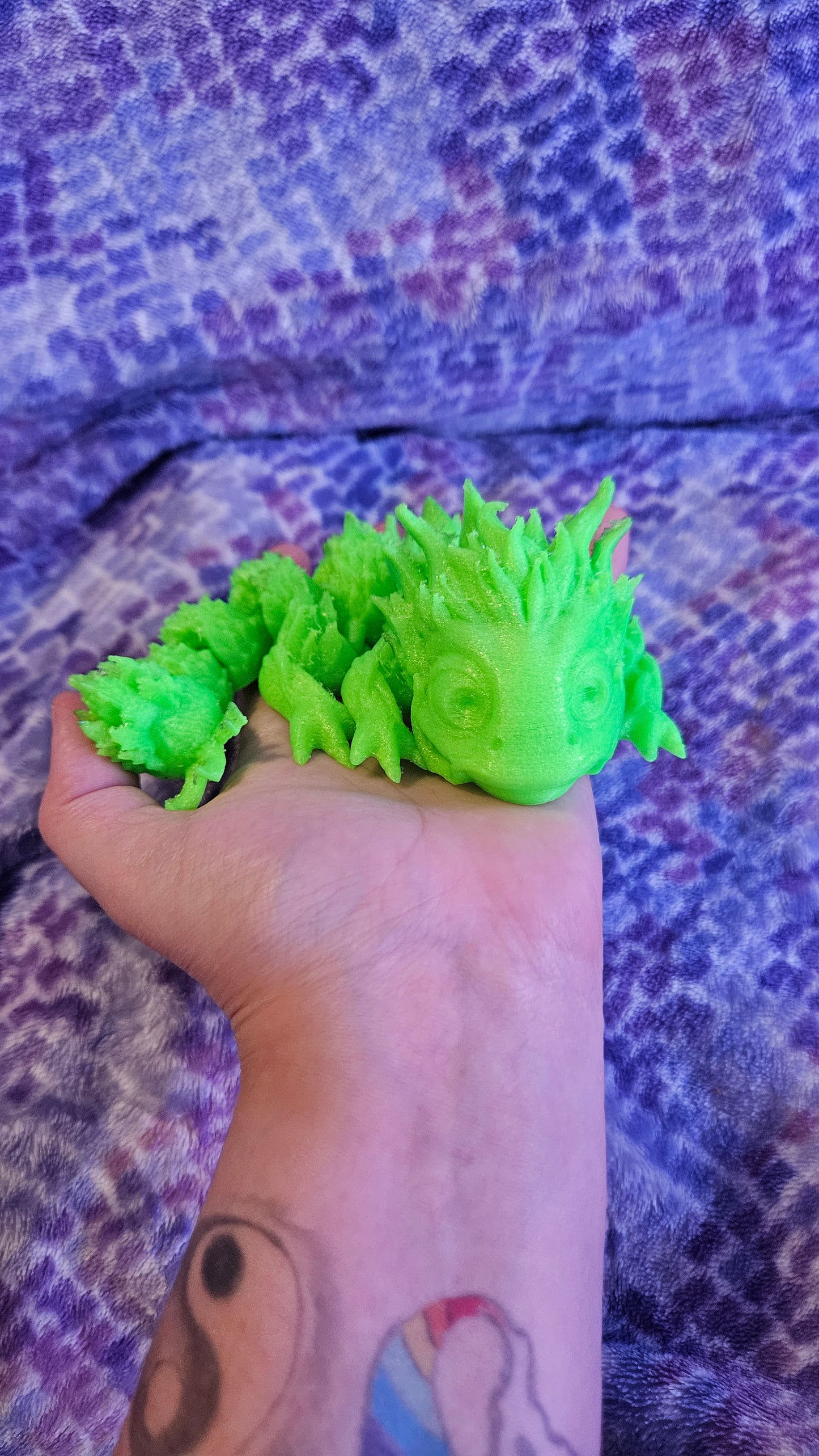 Baby Forest Dragon Flexi, Adorable Articulated 3D Printed Fidget, Fully Articulated, Dragon Lover Gift, Novelty Baby Dragon Toy, Fun Flexi