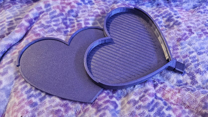 Heart Shaped Diamond Art Tray with Sliding Lid and Stopper, 3D Printed Diamond Painting Accessory, Diamond Dot Tool Cosmic Crafts