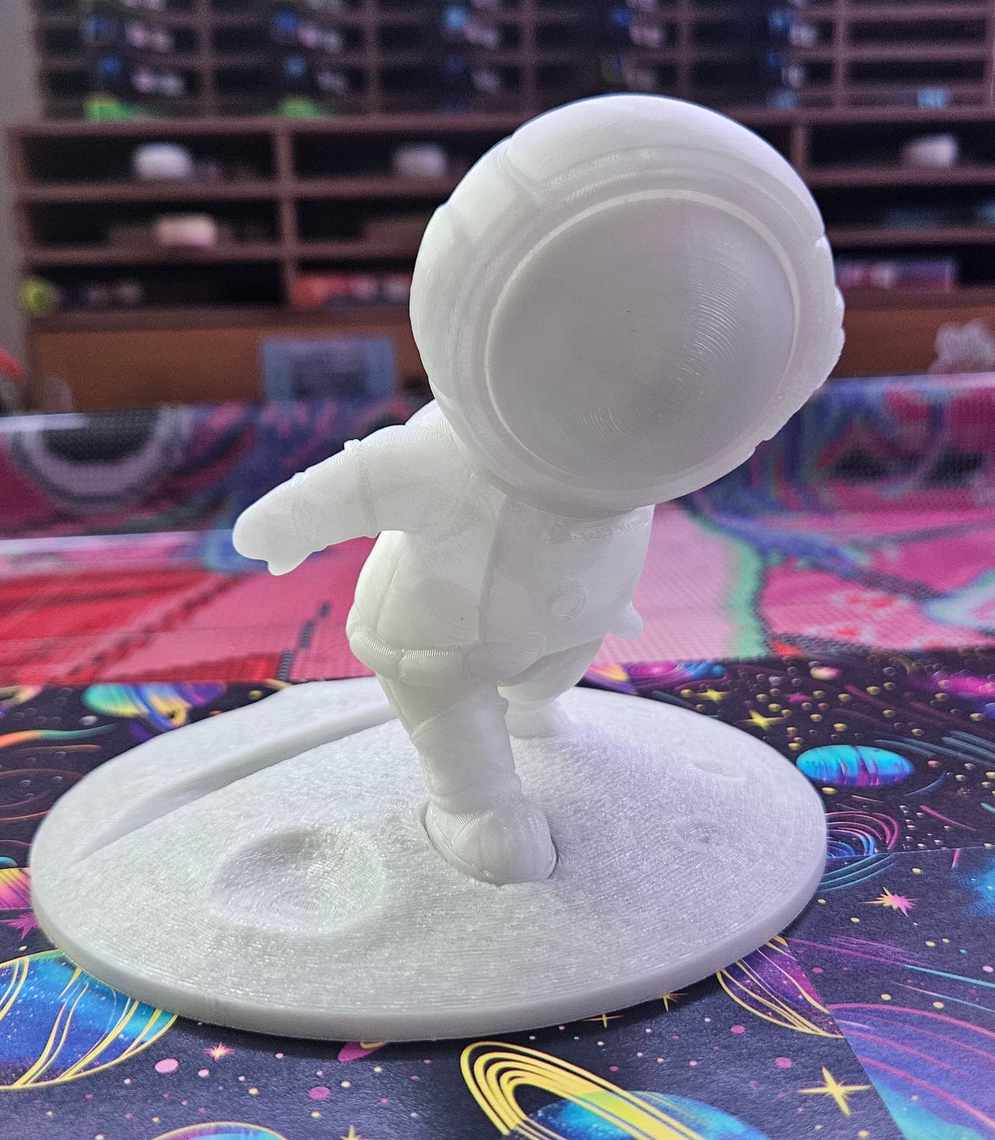 Astronaut Phone Stand, Cute Holder for Phones and Tablets, Cosmic Desk Organization, 3D Printed Desk Accessory, Space Organizer Tool
