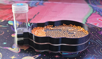 Skull Shaped Diamond Art Tray, Spooky Diamond Painting Accessory, Halloween Themed Diamond Dot Tool with Stopper, Round and Square Drills Cosmic Crafts