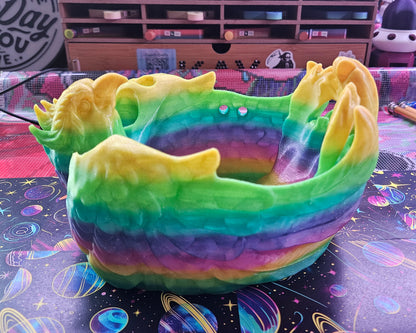 Phoenix Yarn Bowl, 3D Printed Yarn Bowl, Holds Crochet Hooks, Knitting Needles and More, Decorative Fantasy Yarn Holder, Great Gift